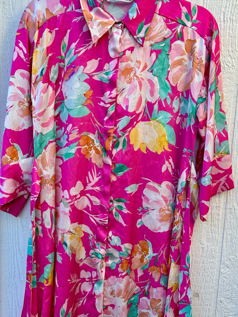 Zara Hot Pink Floral Robe